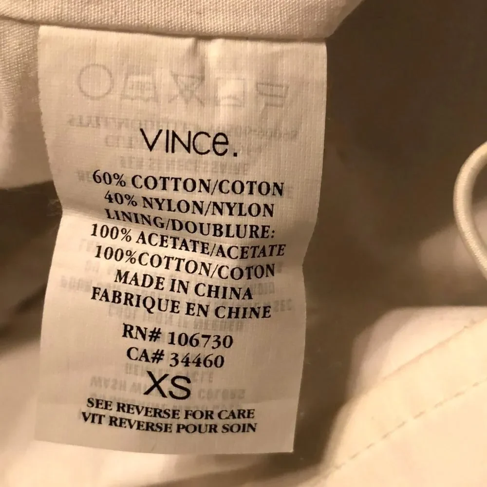 [Vince] Off-White Belted Raincoat Trench Coat Lined Minimal Chic XS - Picture 10 of 10